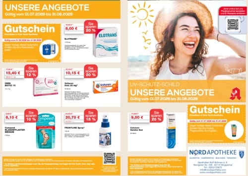 Prospekt Seite 1 mit Angeboten bis Ende August 2026
